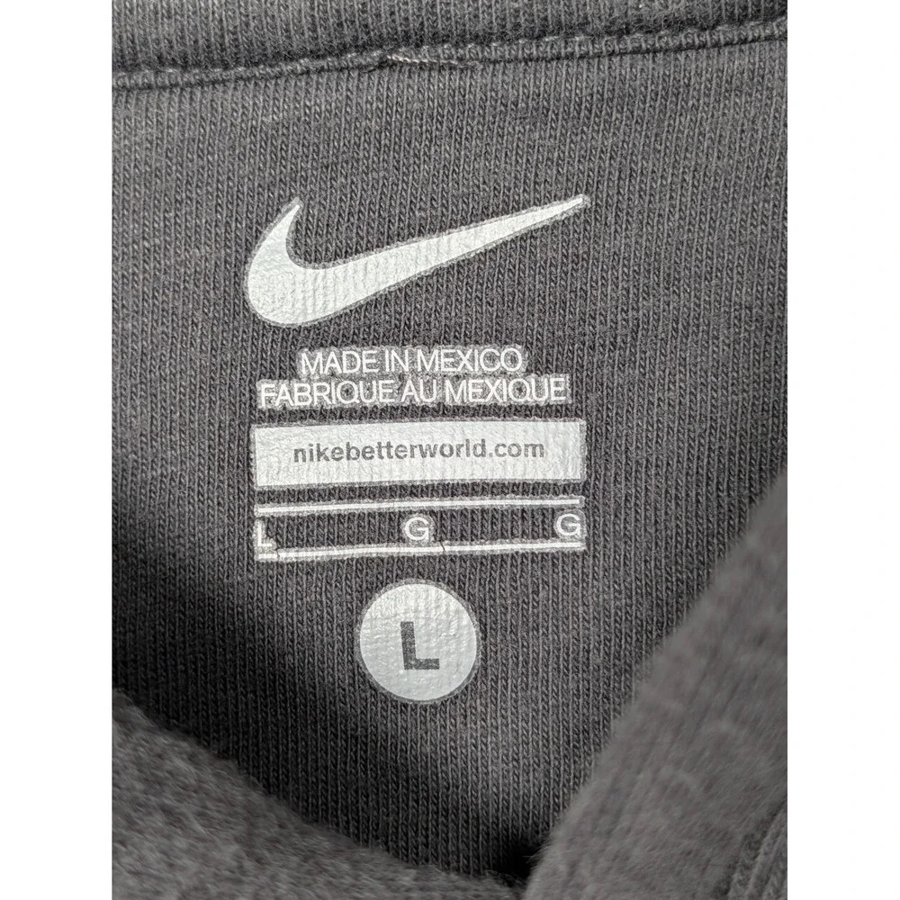 Nike Mens Hoodie Faded Washed Charcoal Gray Cotton Blend Pullover L